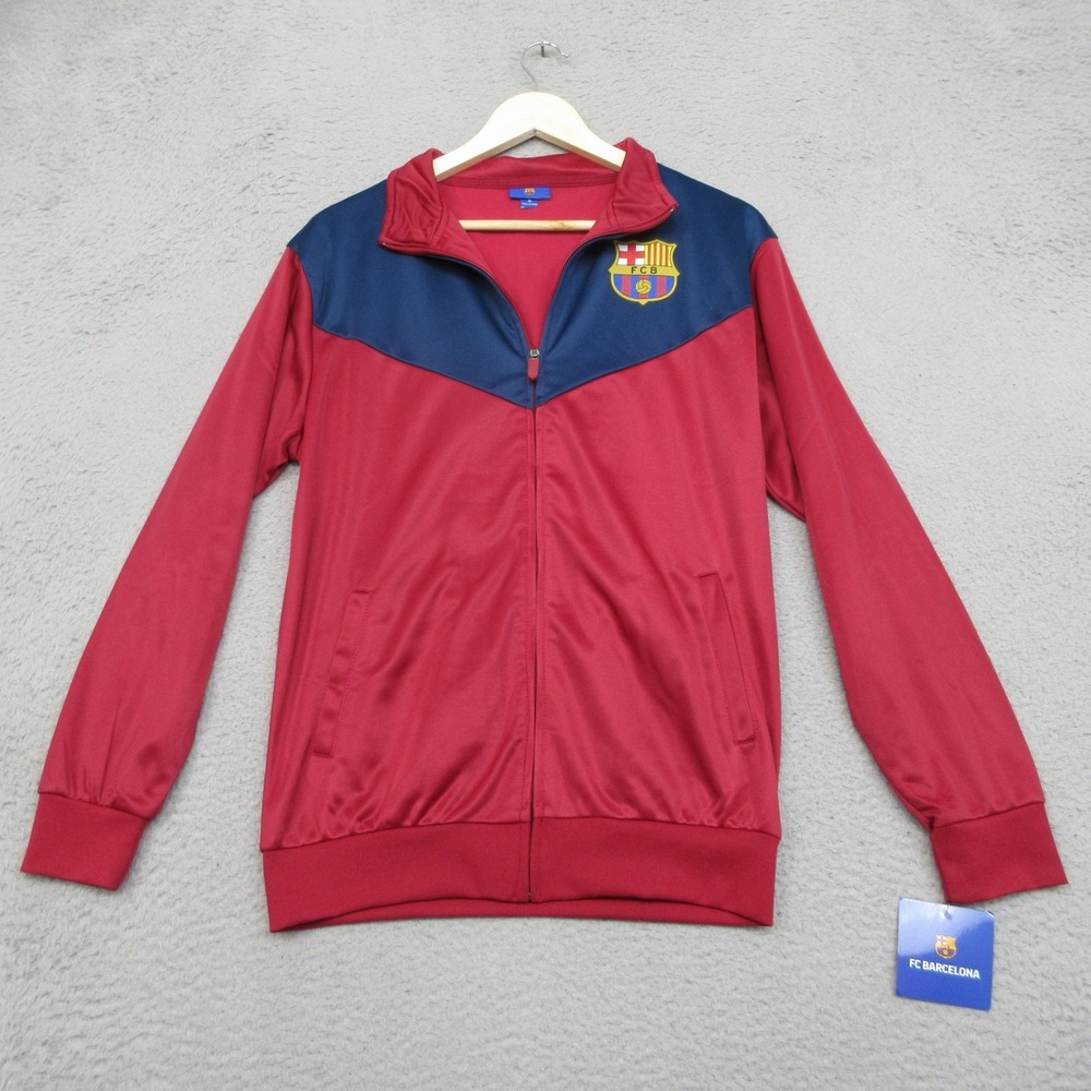 FC Barcelona Track Jacket Men S Red Blue NWT Barca Logo Full Zip Soccer Football